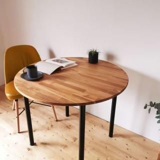 天然木のダイニングテーブル【ラウンド】 90×90cm - 鉄と木のモノ作り