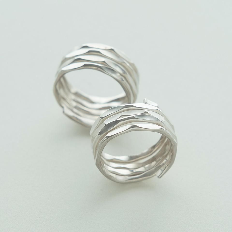 返品OK］平松保城・槌目シルバーリング SR104（10号） - 低座の椅子と