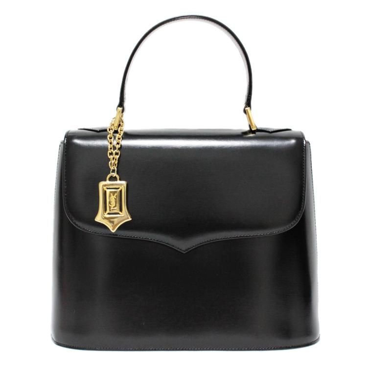 ロゴチャーム付カーフレザーハンドバッグ ヴィンテージ|イヴサン