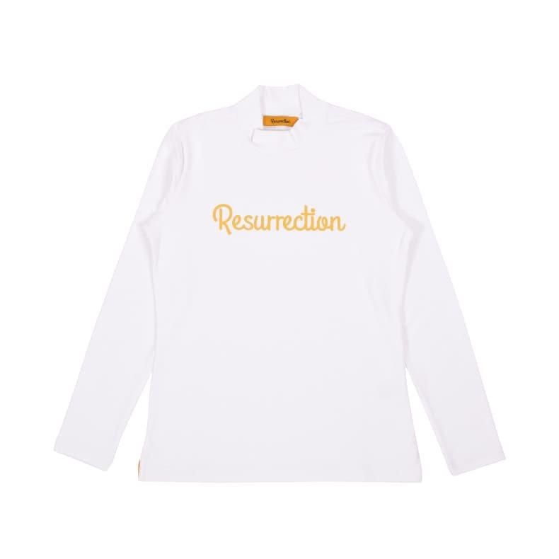ウィメンズ エンボスモックネックL/S ホワイト | Resurrection