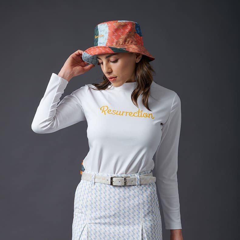 ウィメンズ エンボスモックネックL/S ホワイト | Resurrection