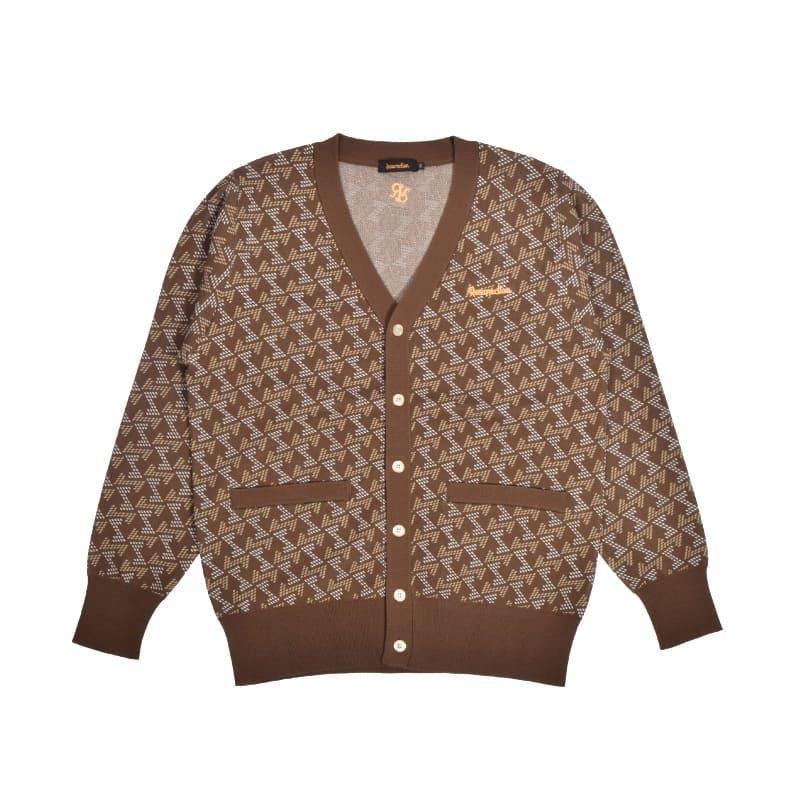 メンズ GMジャガードニットカーディガン グレー | Resurrection