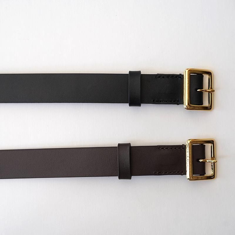 26 S/S】【AURALEE】SQUARE BUCKLE BELT BLACK - THIRTY' THIRTY' STORE
