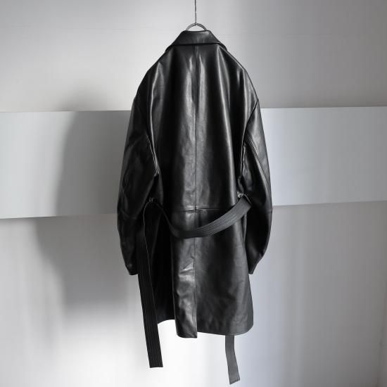 ssstein | シュタイン LAMBS LEATHER HALF COAT(BLACK) / ラムレザー