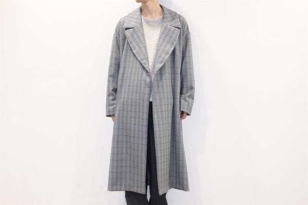 ATELIER BÉTON | アトリエ ベトン WOOL CHECK CONCEAL TRENCH COAT