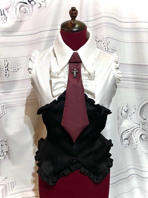 バッスル付あみあげコルセット：黒 - MARBLE ~online shop~