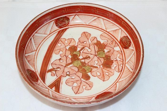 B-684九谷焼赤絵染付花文3寸半小皿全8客バラ売 - 石川県金沢の骨董品