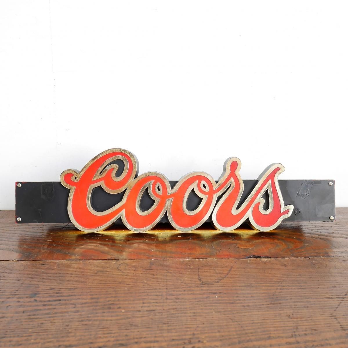 3054 アメリカ ヴィンテージ ライト付き 看板「Coors 」クアーズビール