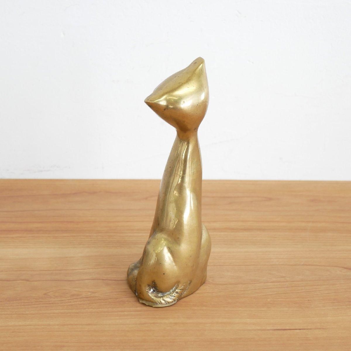 ヴィンテージ 真鍮製 猫 置物 オブジェ -通販-ローズボールアンティークス