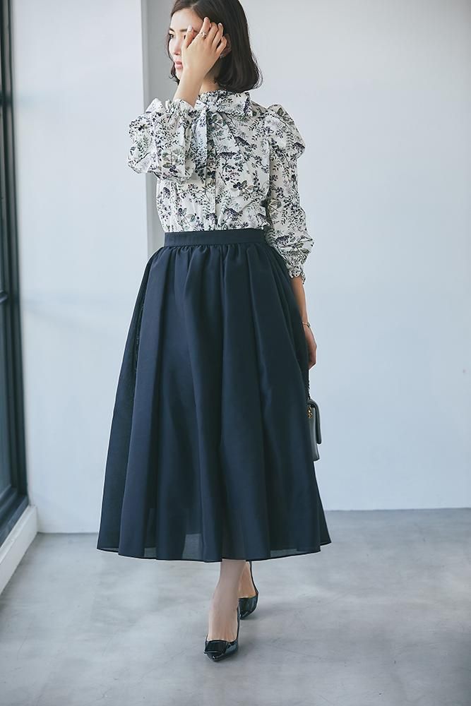 オーガンジースカート(ブラック) - seventen