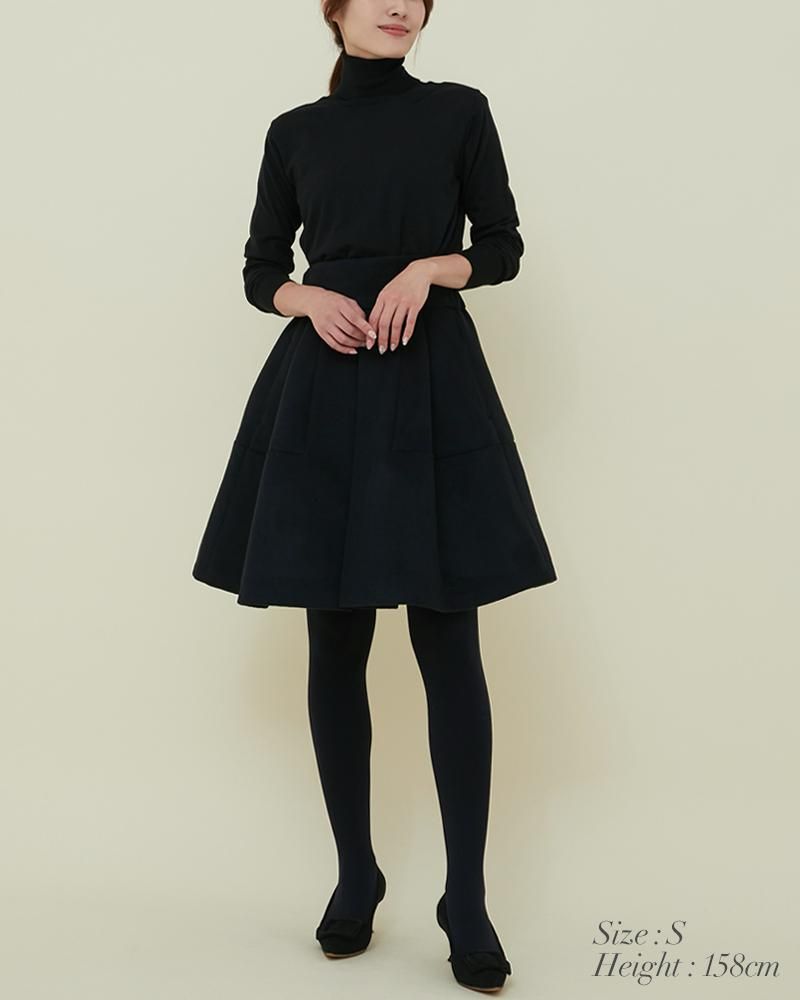 再入荷】ハイウエストフレアキュロット(ブラック) - seventen