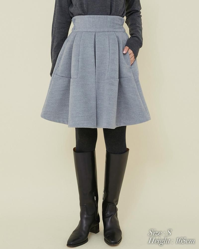 再入荷】ハイウエストフレアキュロット(グレー) - seventen