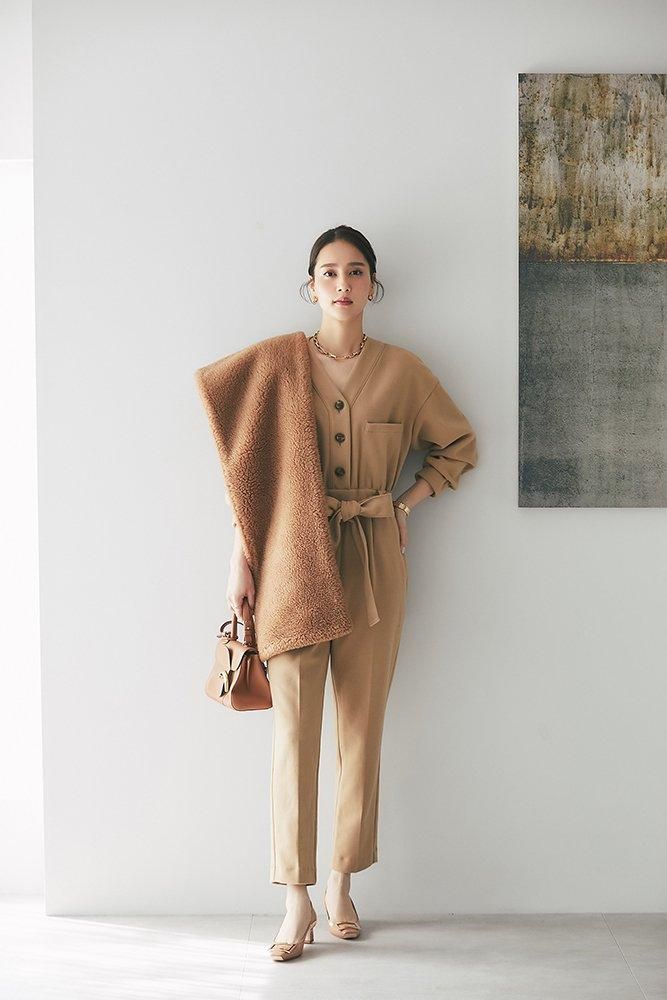 ウールライクオールインワン(キャメル) - seventen