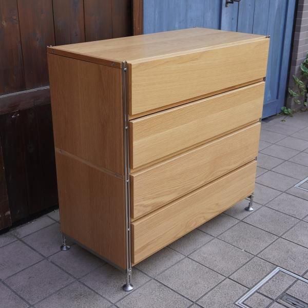 無印良品(MUJI)の人気のオーク材×ステンレス ユニットシェルフ 引出し