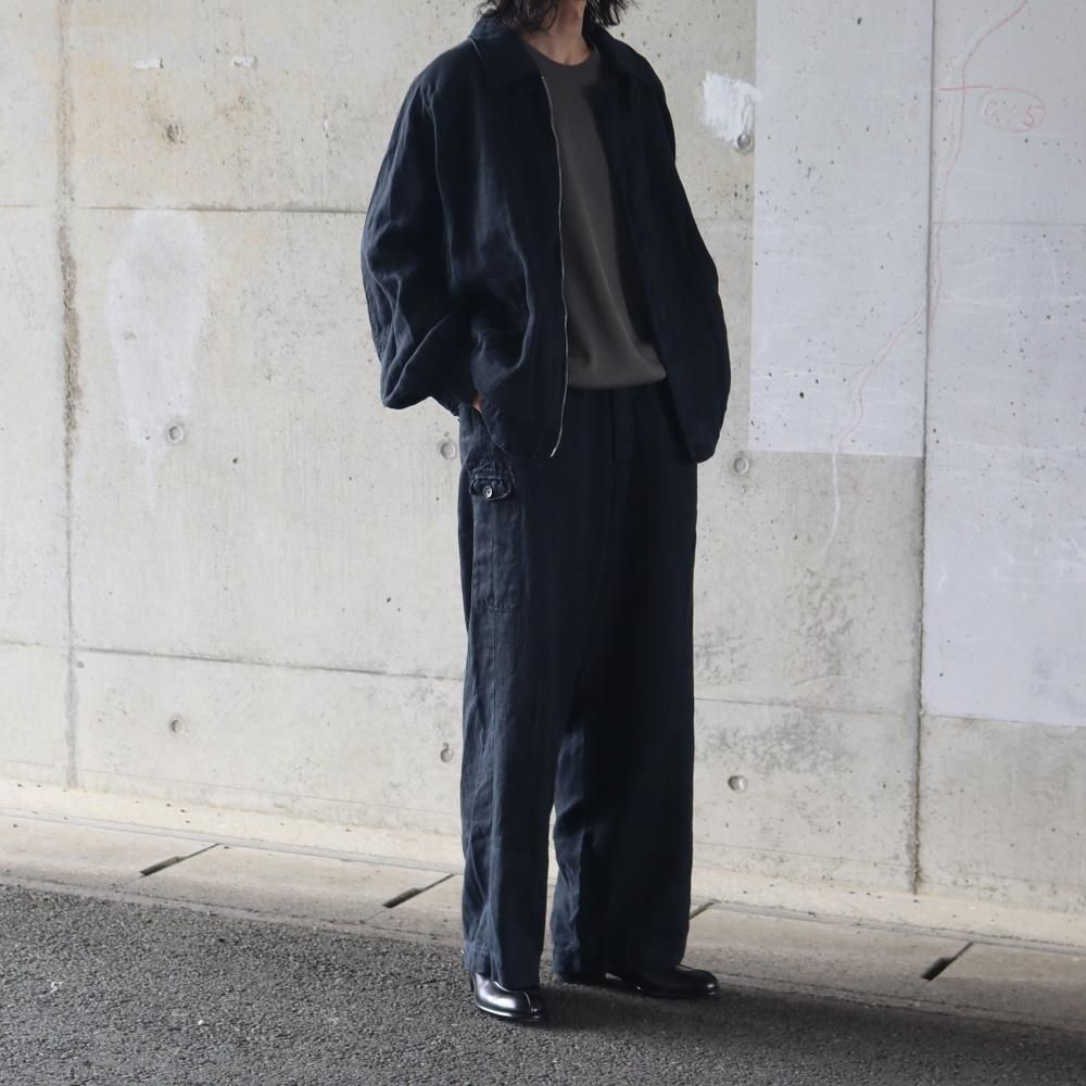 ssstein HEAVY LINEN HERRINGBONE ZIP JACKET - DIMPLE