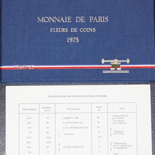 フランス France ミントセット 9種 ヘラクレス50フラン銀貨入 1975年