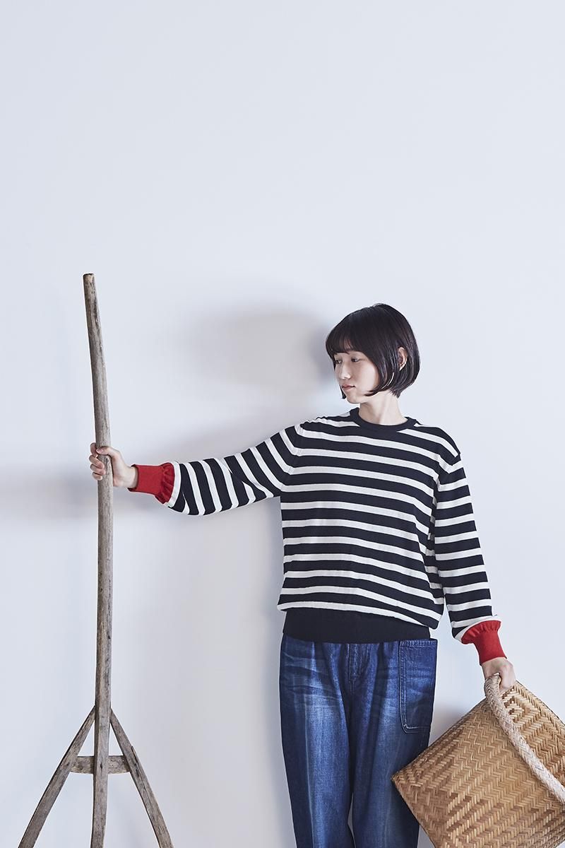 cotton wool border knit - atelier naruse｜Online store｜the an