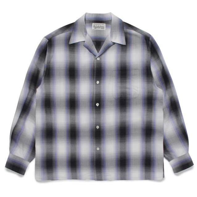 WACKO MARIA OMBRE CHECK OPEN COLLAR SHIRT L/S(TYPE-1) - WACKOMARIA