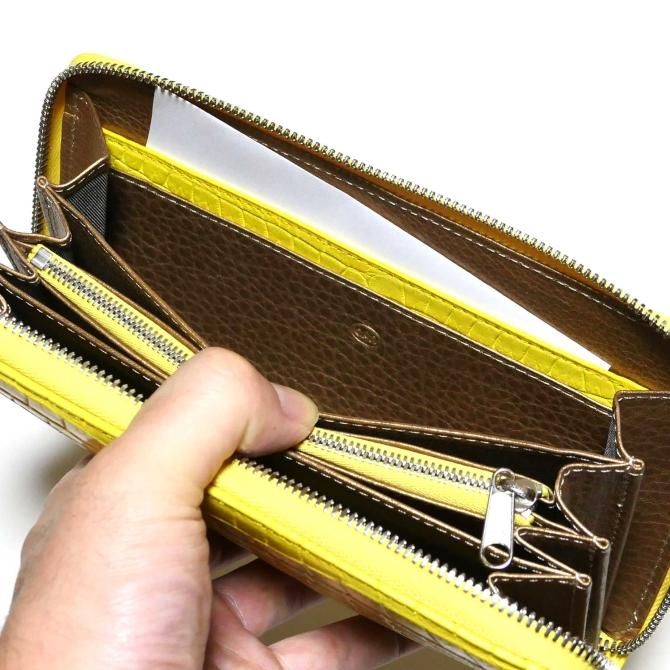 ラウンドファスナー長財布 ファスナー長財布 / 本革 クロコダイル革