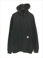 古着 Carhartt ワンポイント パッチ スウェット パーカー 黒 M 古着