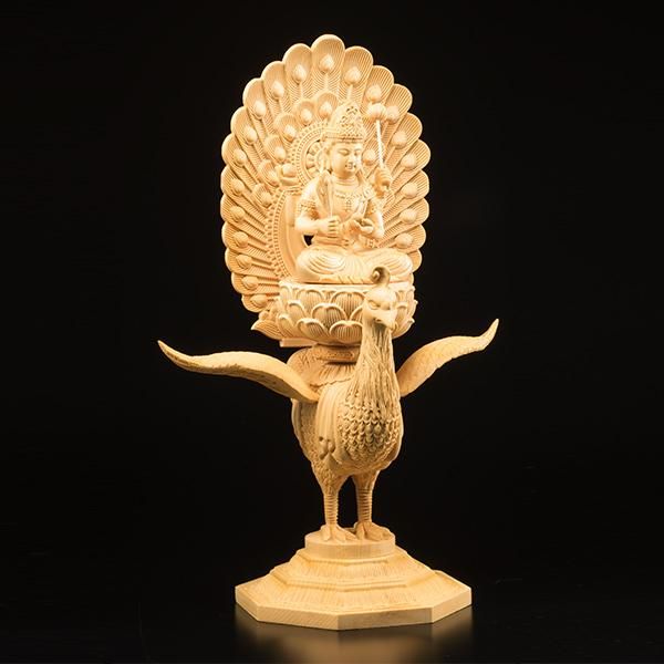 檜彫り 孔雀明王 孫顕秋 作 ー 三宝堂オンラインショップ