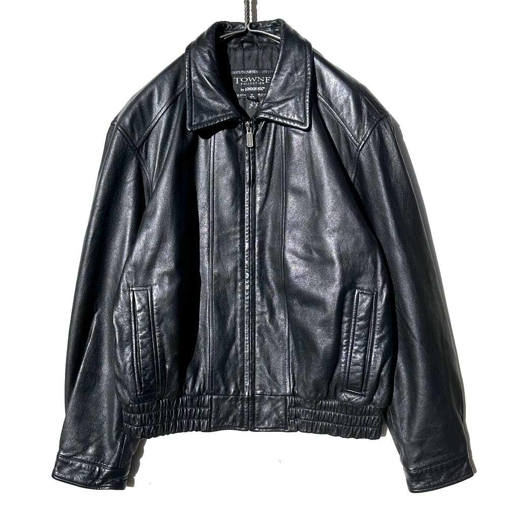 TOWNE by LONDON FOG】ヴィンテージ ジップアップ レザージャケット