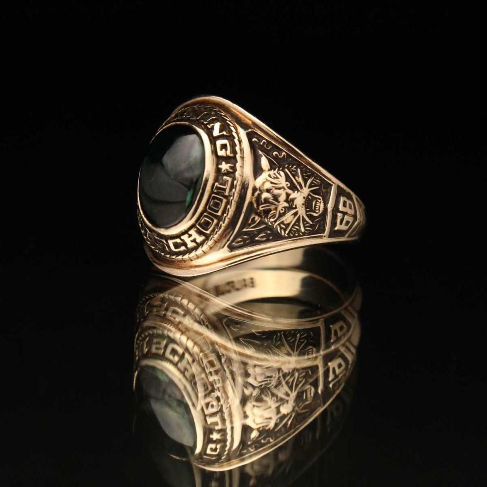 ヴィンテージ カレッジリング【BALFOUR 10kt Gold × Green ST