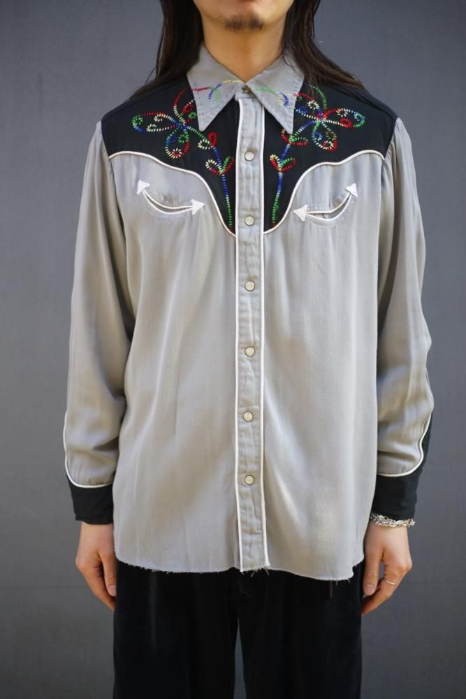 H BAR C】ヴィンテージ レーヨンギャバジン ウエスタンシャツ【1950's