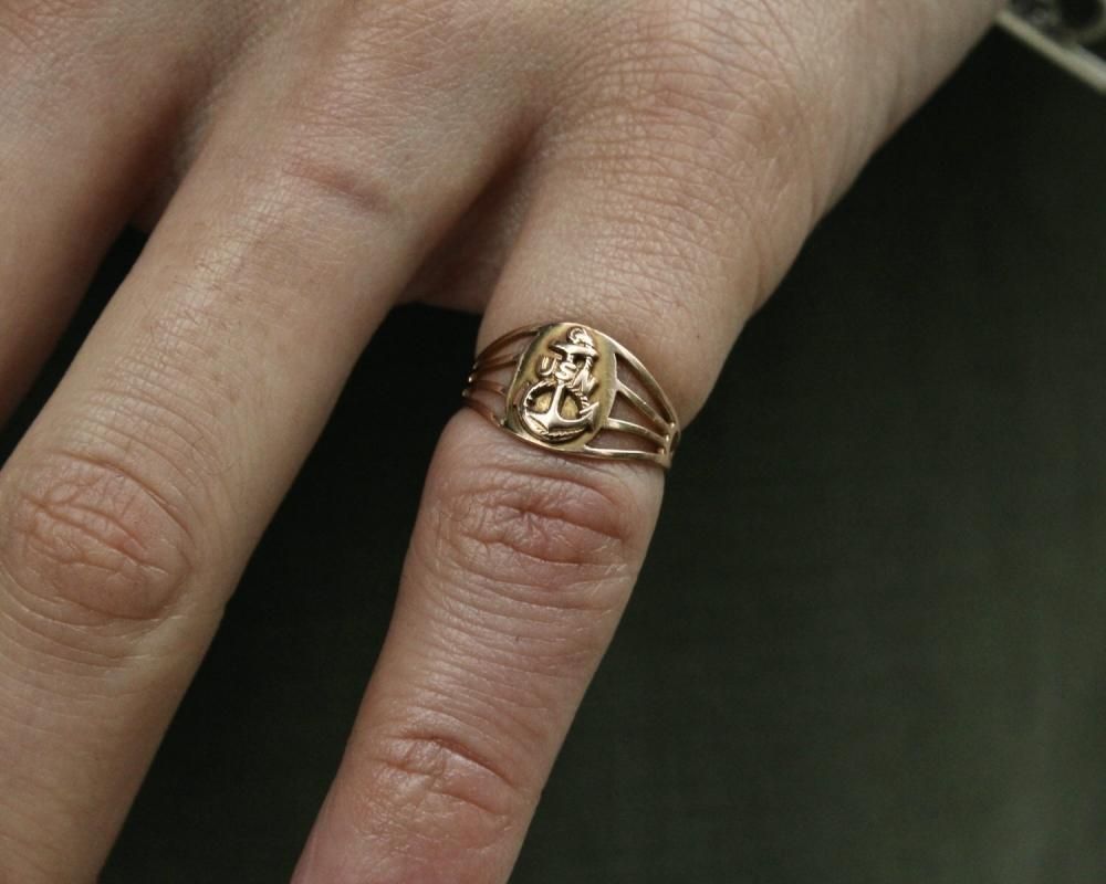 ヴィンテージ シグネット リング【U.S NAVY WWⅡ】【1930's- 10kt Gold