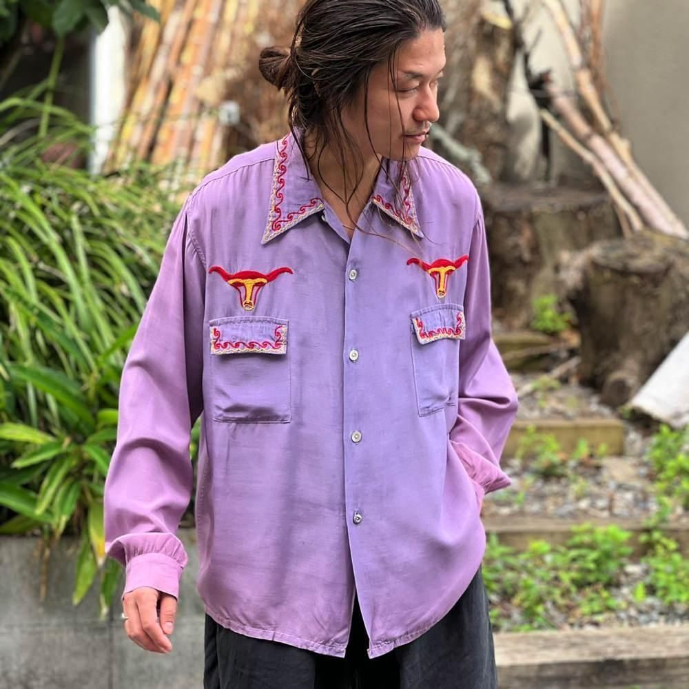 Sportwear】ヴィンテージ オープンカラーシャツ【1940's-】Vintage