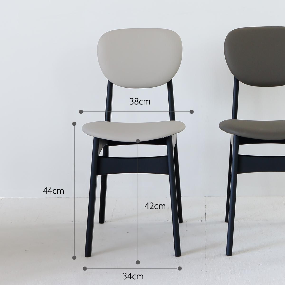 モールテックスダイニングチェアー ダークグレイ・ライトグレイレザー