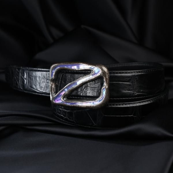 ロワ ドゥ ラデン 925シルバーバックル クロコダイルベルト