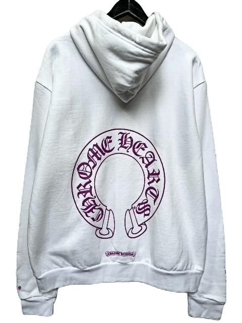 CHROME HEARTSクロムハーツホースシュー プルオーバーパーカーwhite