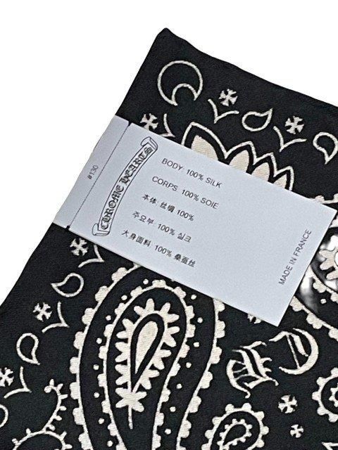 CHROME HEARTSクロムハーツシルクバンダナ black- 夜型大型セレクト