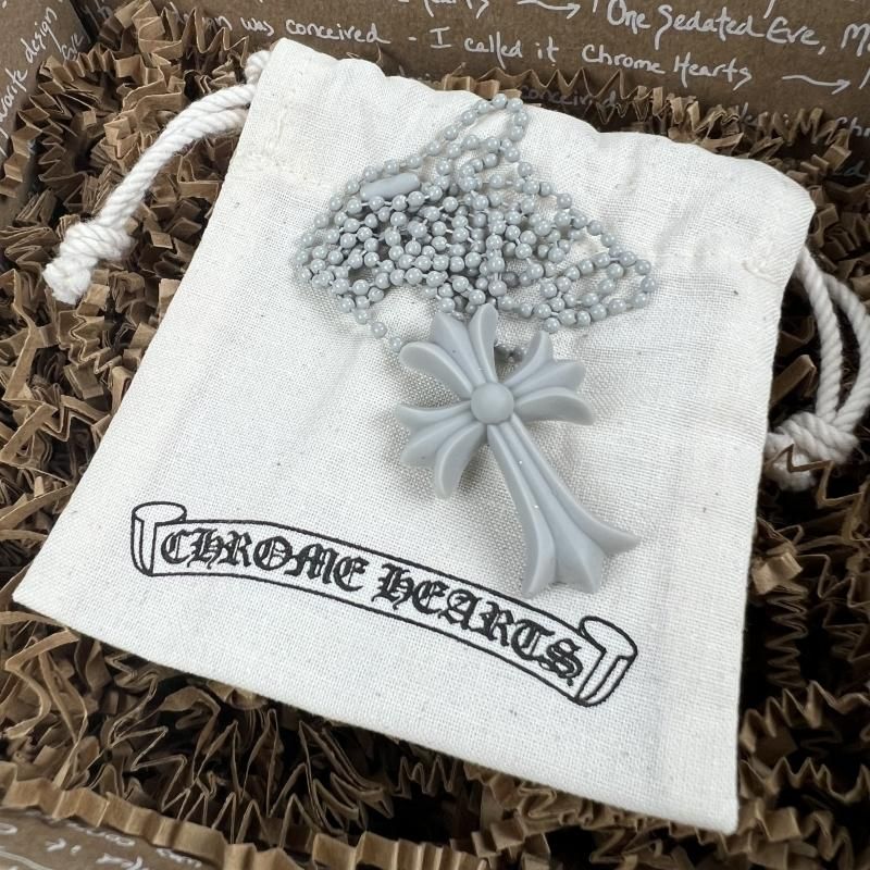 CHROME HEARTS (クロムハーツ) / CH CROSS SILICON NECKLACE / GRAY