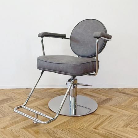 美容室 スタイリングチェア 『イルマ クローム フォググレー』 業務用