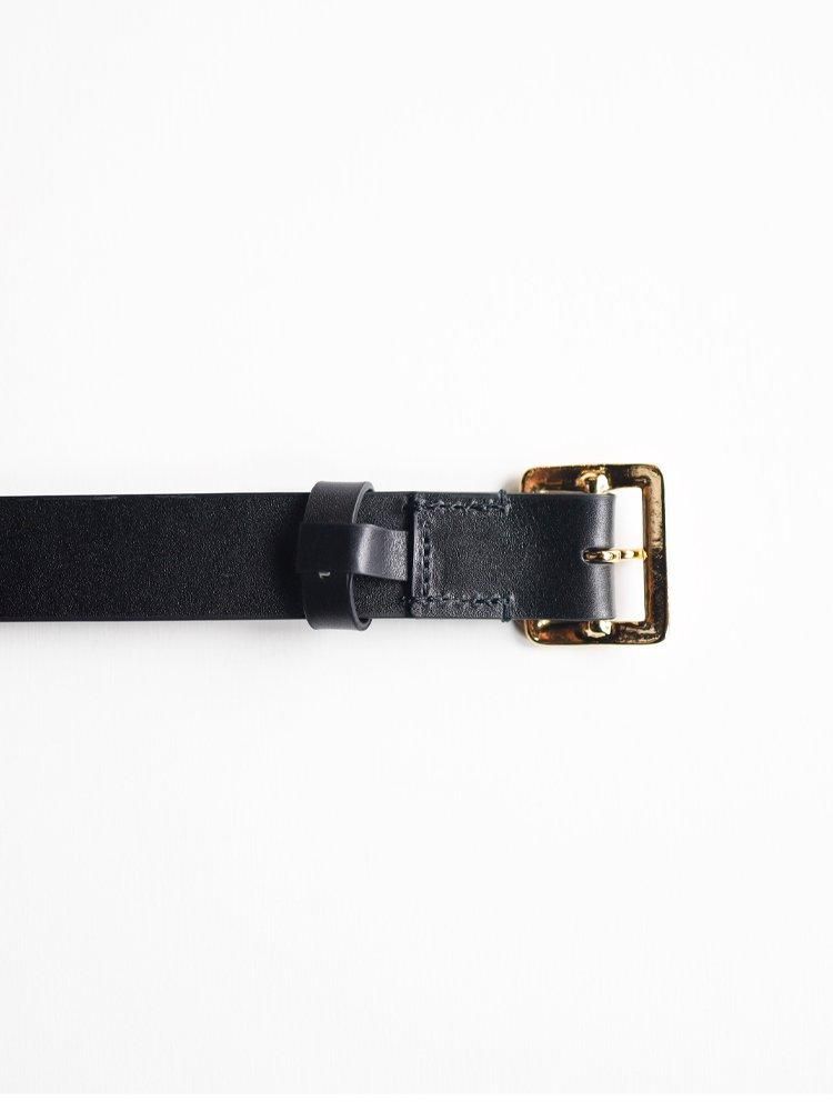 AURALEE / SQUARE BUCKLE BELT (BLACK) - TROUPE ONLINE SHOP - COMOLI