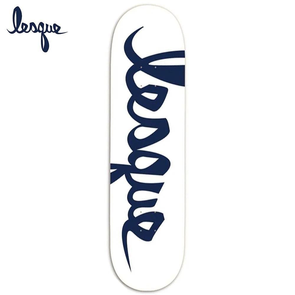LESQUE ( レスケ ) デッキ LOGO DECK WHITE x NAVY 【 7.75インチ