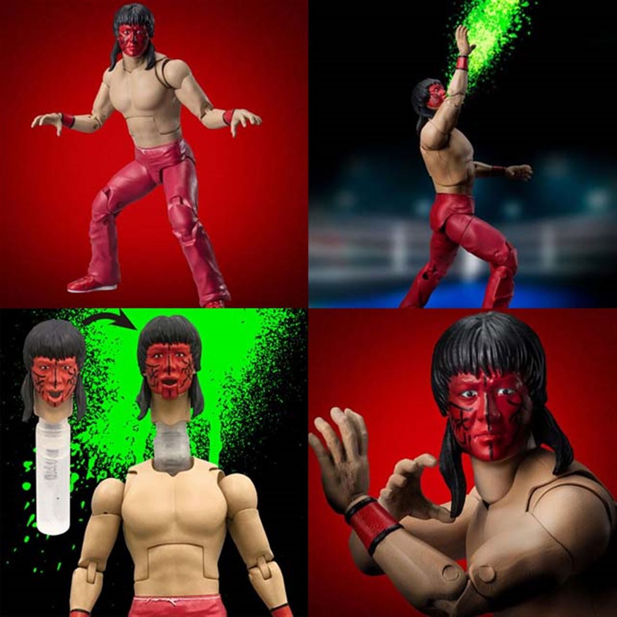 毒霧噴射ギミック付き、グレート・ムタのアクションフィギュアを