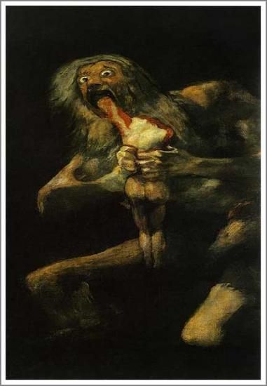 ゴヤ【我が子を喰らうサトゥルヌス】 - 手描き 絵画（油絵複製画）販売