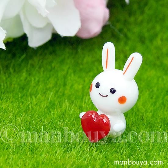 うさぎ 雑貨 ガラス細工 ミニチュア 置物 フォーカート ドキドキ