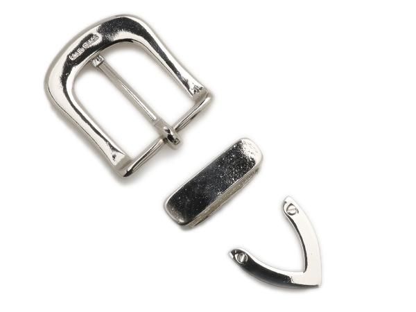 3ピースバックル シルバーニッケル ベルト巾25mm 1ヶ/PI1879-43