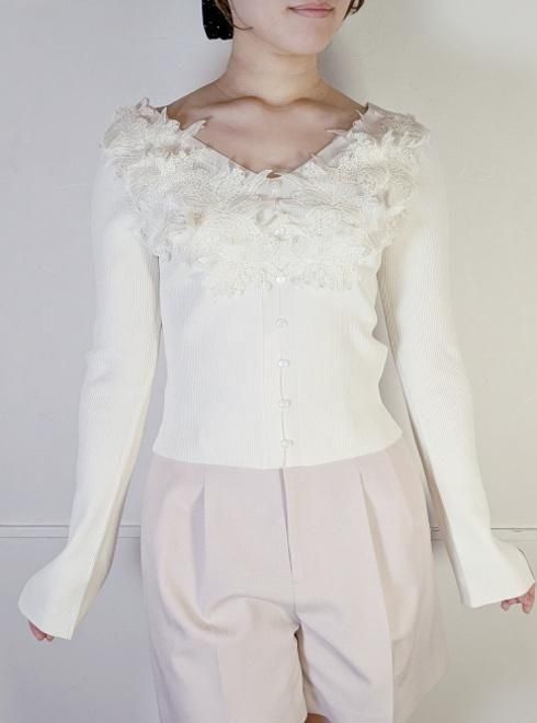 snidel （スナイデル）モチーフレースニットプルオーバー 26春夏