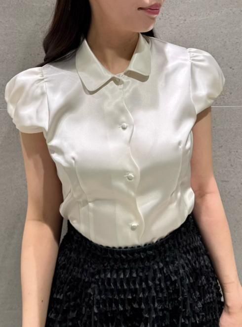 CELFORD (セルフォード)フロントスカラサテンブラウス 26春夏予約