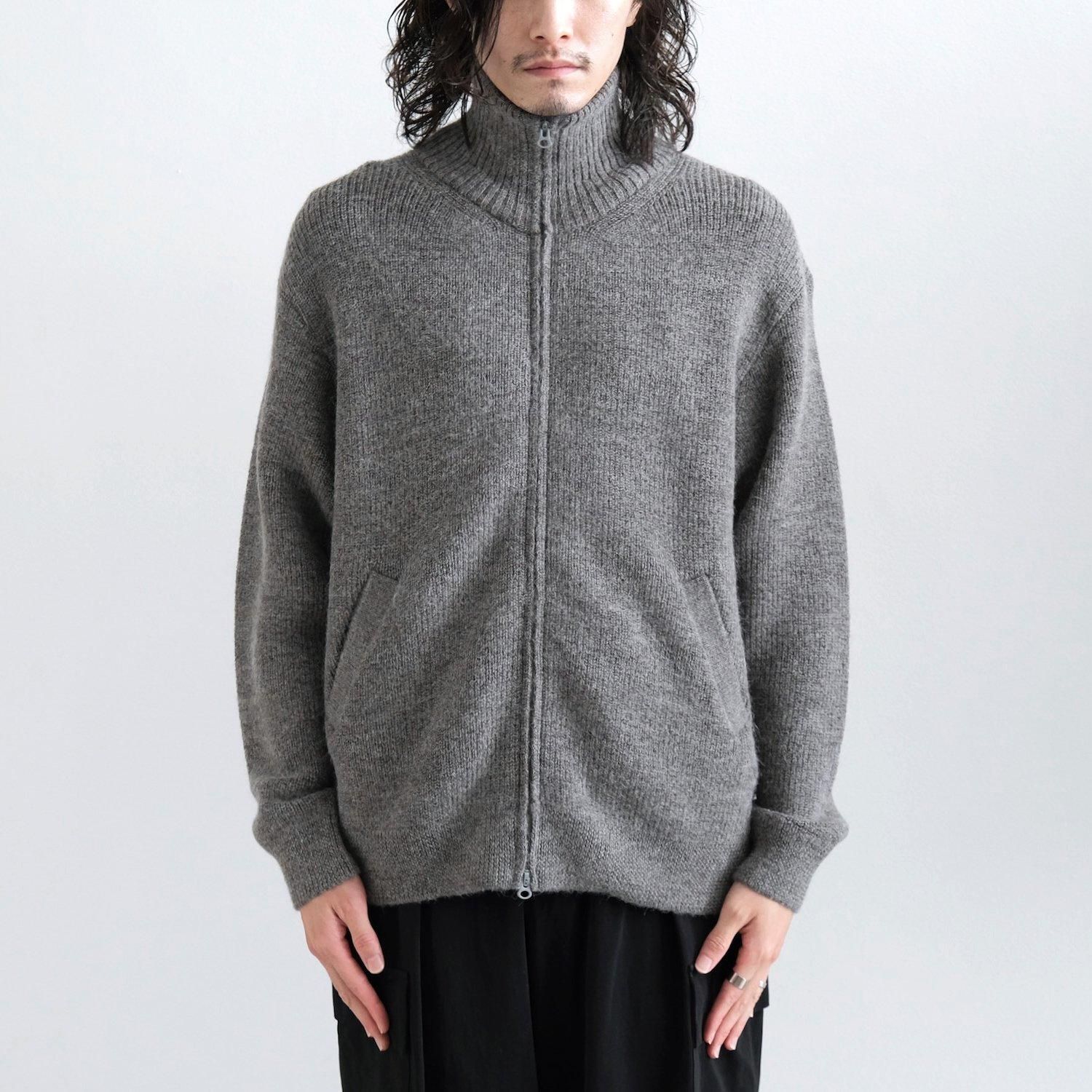 HIGHLAND WOOL ALPACA DRIVERS KNIT [GRAY] - WUNDER 大阪 セレクト