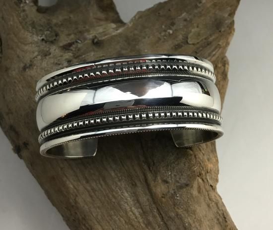 Navajo Harrison Jim Ingot Silver Cuff Bracelet - 練馬の