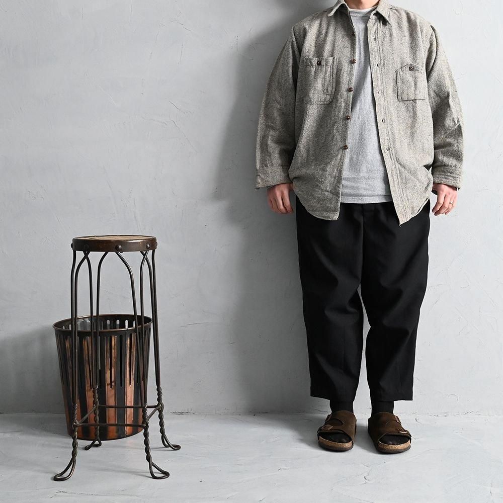 BIG YANK GRAY WOOL WORK SHIRT with MOUNTAIN POCKET（1940'S/GOOD