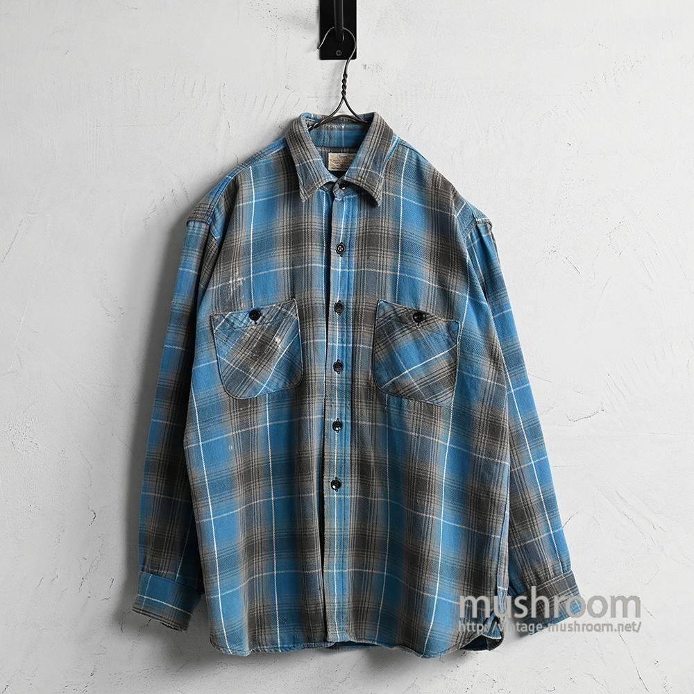 SEARS L/S PLAID FLANNEL SHIRT（1950'S-60'S/GOOD USED CONDITION