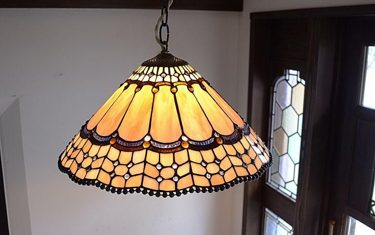 ステンドグラス ヴィンテージペンダントランプ｜アンティーク照明
