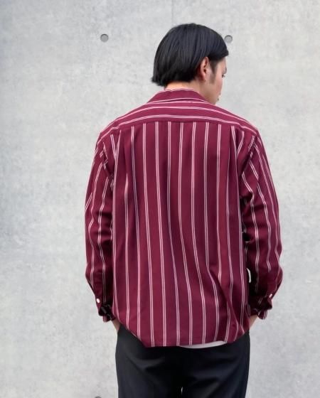 WACKO MARIA (ワコマリア) STRIPED OPEN COLLAR SHIRT L/S (ストライプ
